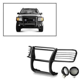 Black Horse® - Modular Design Black Grille Guard with 5.3" Black LED Lights
