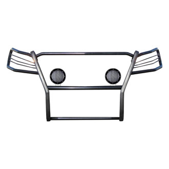 Black Horse® - Modular Design Black Grille Guard with 5.3" Black LED Lights