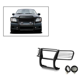 Black Horse® - Modular Design Black Grille Guard with LED Lights