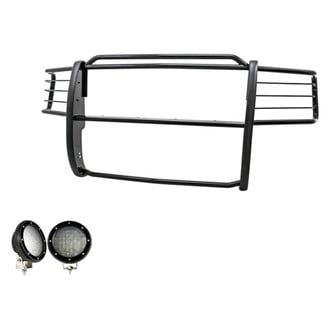 Black Horse® - Modular Design Black Grille Guard with 5.3" Black LED Lights