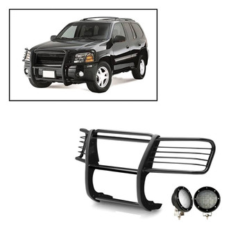 Black Horse® - Modular Design Black Grille Guard with 5.3" Black LED Lights