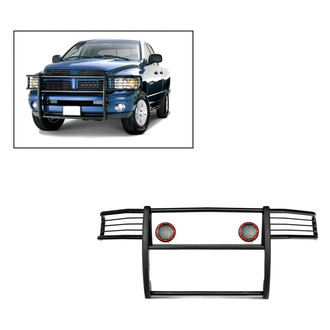 Black Horse® - Modular Design Black Grille Guard with 5.3" Black LED Lights