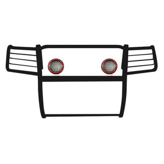 Black Horse® - Modular Design Black Grille Guard with 5.3" Red LED Lights