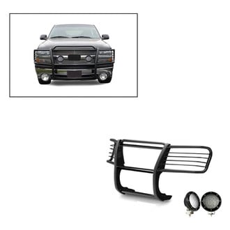 Black Horse® - Modular Design Black Grille Guard with 5.3" Black LED Lights