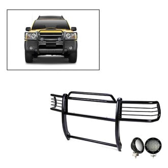 Black Horse® - Modular Design Black Grille Guard with 5.3" Black LED Lights