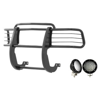 Black Horse® - Modular Design Black Grille Guard with 5.3" Black LED Lights