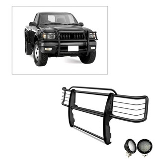 Black Horse® - Modular Design Black Grille Guard with 5.3" Black LED Lights