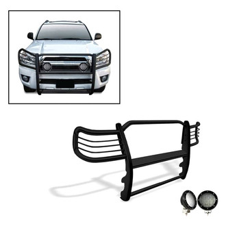 Black Horse® - Modular Design Black Grille Guard with 5.3" Black LED Lights
