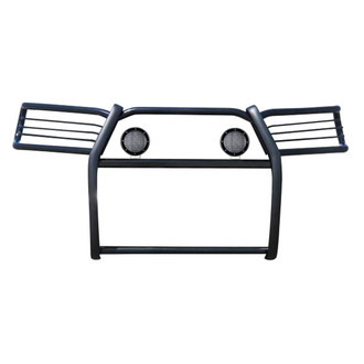 Black Horse® - Modular Design Black Grille Guard with 5.3" Black LED Lights