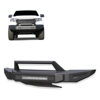 Black Horse® - Armour II Full Width Black Front Modular Bumper with Hoop
