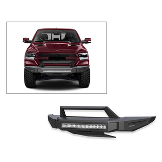 Black Horse® - Armour II Full Width Black Front Modular Bumper with Hoop