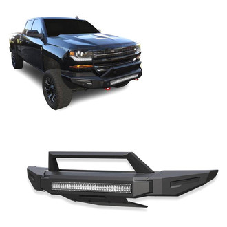 Black Horse® - Armour II Full Width Black Front Modular Bumper with Hoop