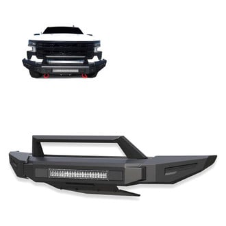 Black Horse® - Armour II Full Width Black Front Modular Bumper with Hoop