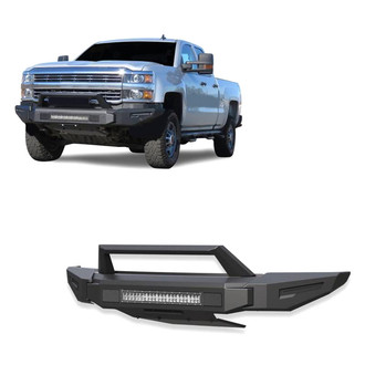Black Horse® - Armour II Full Width Black Front Modular Bumper with Hoop