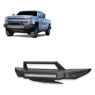 Black Horse® - Armour II Full Width Black Front Modular Bumper with Hoop