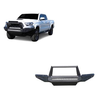 Black Horse® - Armour II Full Width Black Front Modular Bumper with Hoop