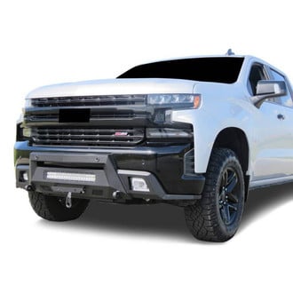 Black Horse® - Armour III Stubby Black Front HD Bumper with Hoop