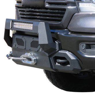 Black Horse® - Armour III Stubby Black Front HD Bumper with Hoop