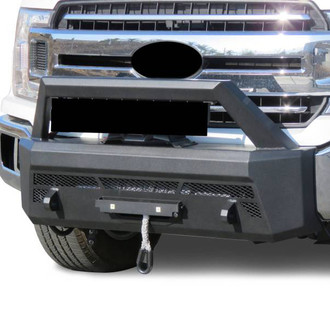 Black Horse® - Armour III Stubby Black Front HD Bumper with Hoop