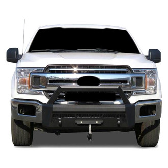 Black Horse® - Armour III Stubby Black Front HD Bumper with Hoop