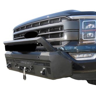 Black Horse® - Armour III Stubby Black Front HD Bumper with Hoop