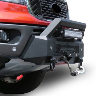Black Horse® - Armour III Stubby Black Front HD Bumper with Hoop