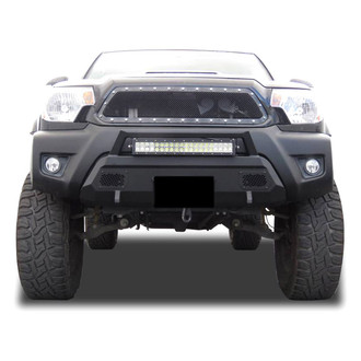 Black Horse® - Armour III Stubby Black Front HD Bumper with Hoop