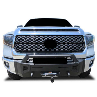 Black Horse® - Armour III Stubby Black Front HD Bumper with Hoop