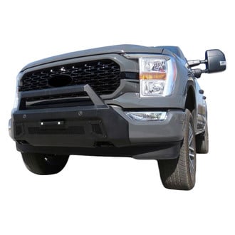 Black Horse® - Armour III Light Stubby Black Front HD Bumper with Hoop