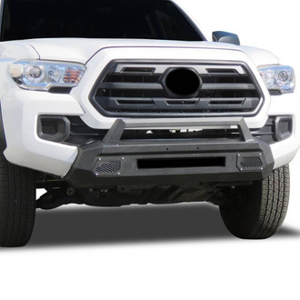 Black Horse® - Armour III Light Stubby Black Front HD Bumper with Hoop