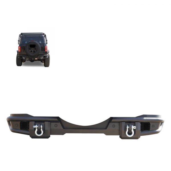 Black Horse® - Armour Full Width Rear Pre-Runner Black Bumper