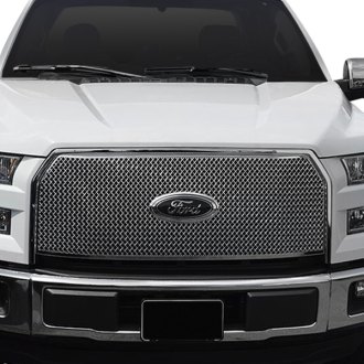 Black Horse® - 1-Pc Chrome Mesh Main Grille