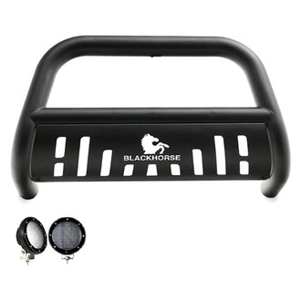 Black Horse® - 2.5" Bull Bar with 5.3" Round Flood LED Lights
