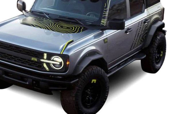 Black Horse® - Heavy Duty Sheet Metal Plate Style Textured Black Front and Rear Fender Flares