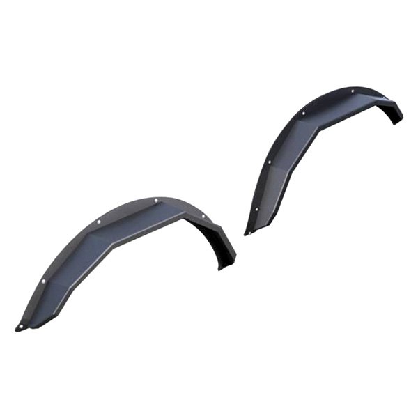 Black Horse® - Heavy Duty Sheet Metal Plate Style Textured Black Front and Rear Fender Flares
