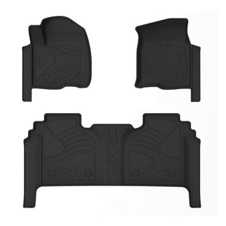 Black Horse® - Totaliner Heavy Duty 1st & 2nd Row Black TPE Floor Mat Set