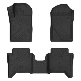 Black Horse® - Totaliner Heavy Duty 1st & 2nd Row Black TPE Floor Mat Set
