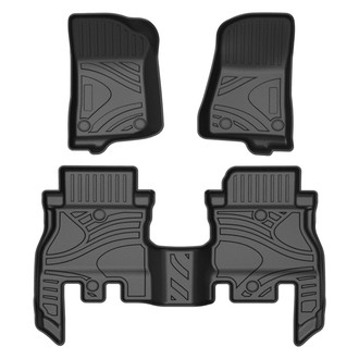 Black Horse® - Totaliner Heavy Duty 1st & 2nd Row Black TPE Floor Mat Set