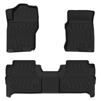 Black Horse® - Totaliner Heavy Duty 1st & 2nd Row Black TPE Floor Mat Set