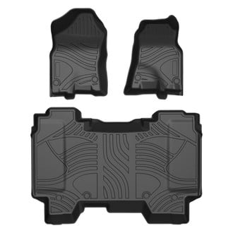 Black Horse® - Totaliner Heavy Duty 1st & 2nd Row Black TPE Floor Mat Set