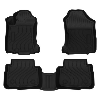 Black Horse® - Totaliner Heavy Duty 1st & 2nd Row Black TPE Floor Mat Set