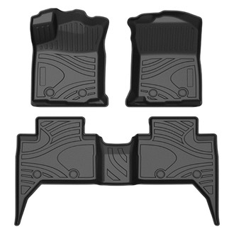Black Horse® - Totaliner Heavy Duty 1st & 2nd Row Black TPE Floor Mat Set