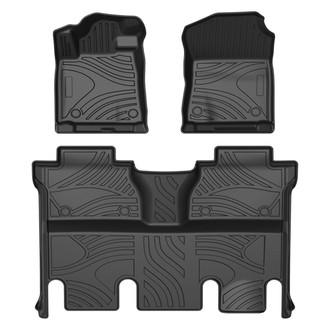Black Horse® - Totaliner Heavy Duty 1st & 2nd Row Black TPE Floor Mat Set