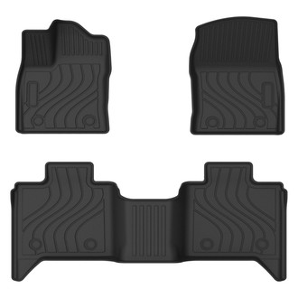 Black Horse® - Totaliner Heavy Duty 1st & 2nd Row Black TPE Floor Mat Set