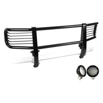 Black Horse® - Modular Design Black Grille Guard with 5.3" Black LED Lights