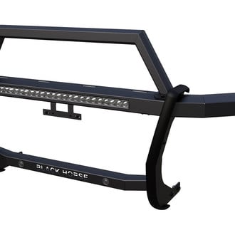Black Horse® - Rambler Black LED Grille Guard with 30" LED Bar Single Row