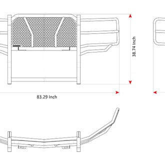 Black Horse® - Rugged Series Modular Design Black LED Grille Guard with 7" Round Black LED Light with Harness and Switch