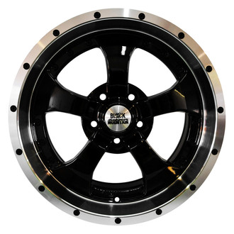 5-Spoke Black with Polished Lip 17x9 Alloy Wheel