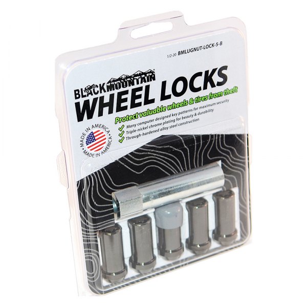 Black Mountain® - Triple Nickel Chrome Plated Cone Seat Tuner Wheel Locks