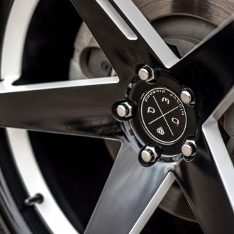 BLAQUE DIAMOND® -  BD21 Gloss Black with White Windows Staggered on Ford Mustang GT